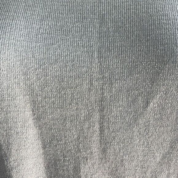 Nine West Gray Silver Metallic Pullover Sweater Long Sleeve Crewneck Medium - Picture 4 of 8